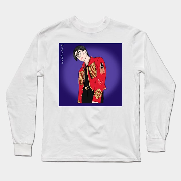 Wooyoung Of Ateez of Kpop Long Sleeve T-Shirt by ArtRaft Pro